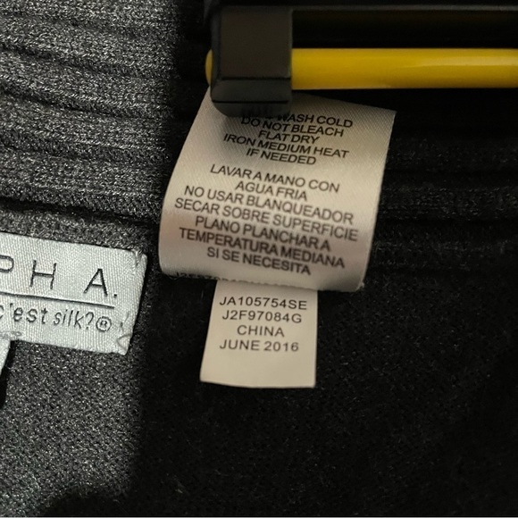 Joseph A Sweater. Cardigan, Cape- Dark Gray - Size Large- Ruffles-Arm Holes - Picture 7 of 8